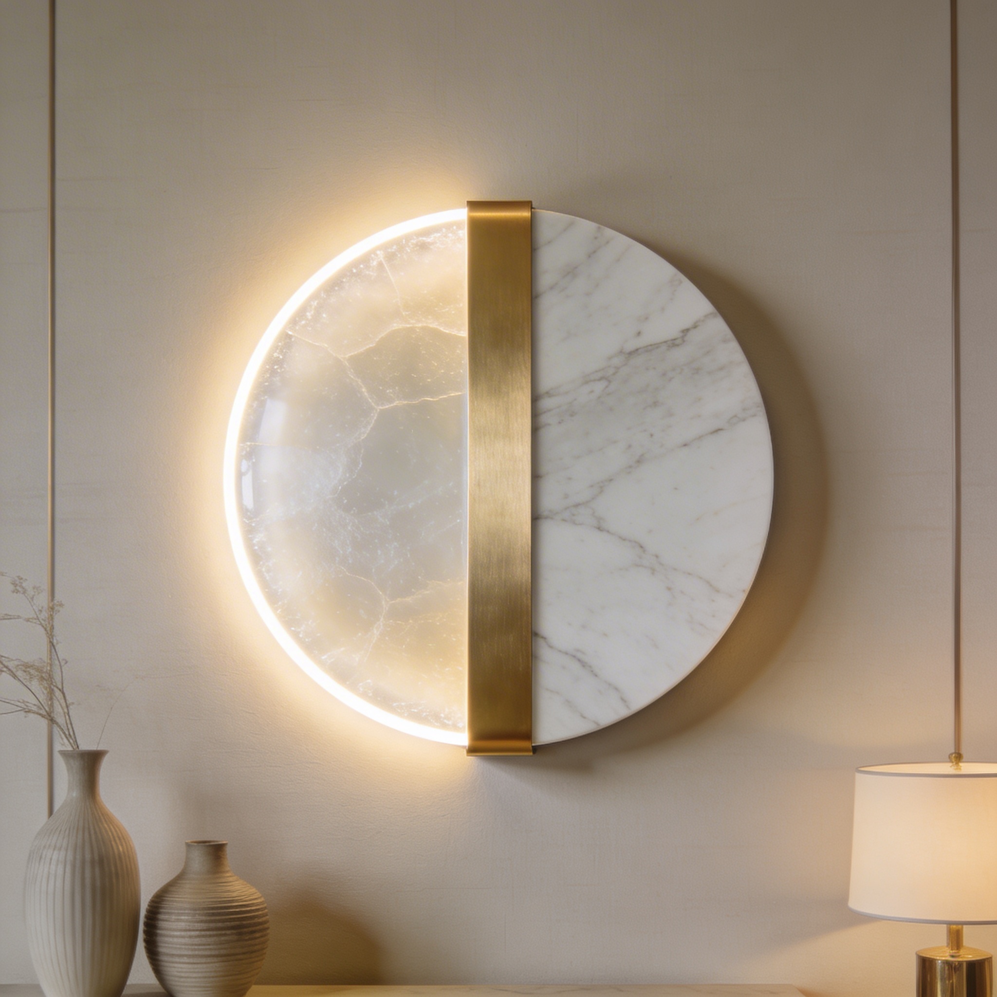 Marble & Gold Abstract Wall Sconces